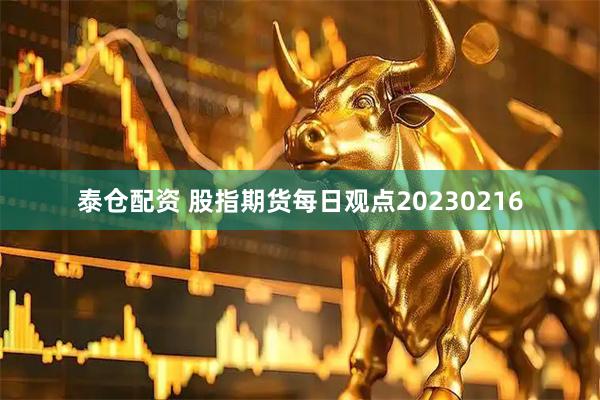 泰仓配资 股指期货每日观点20230216